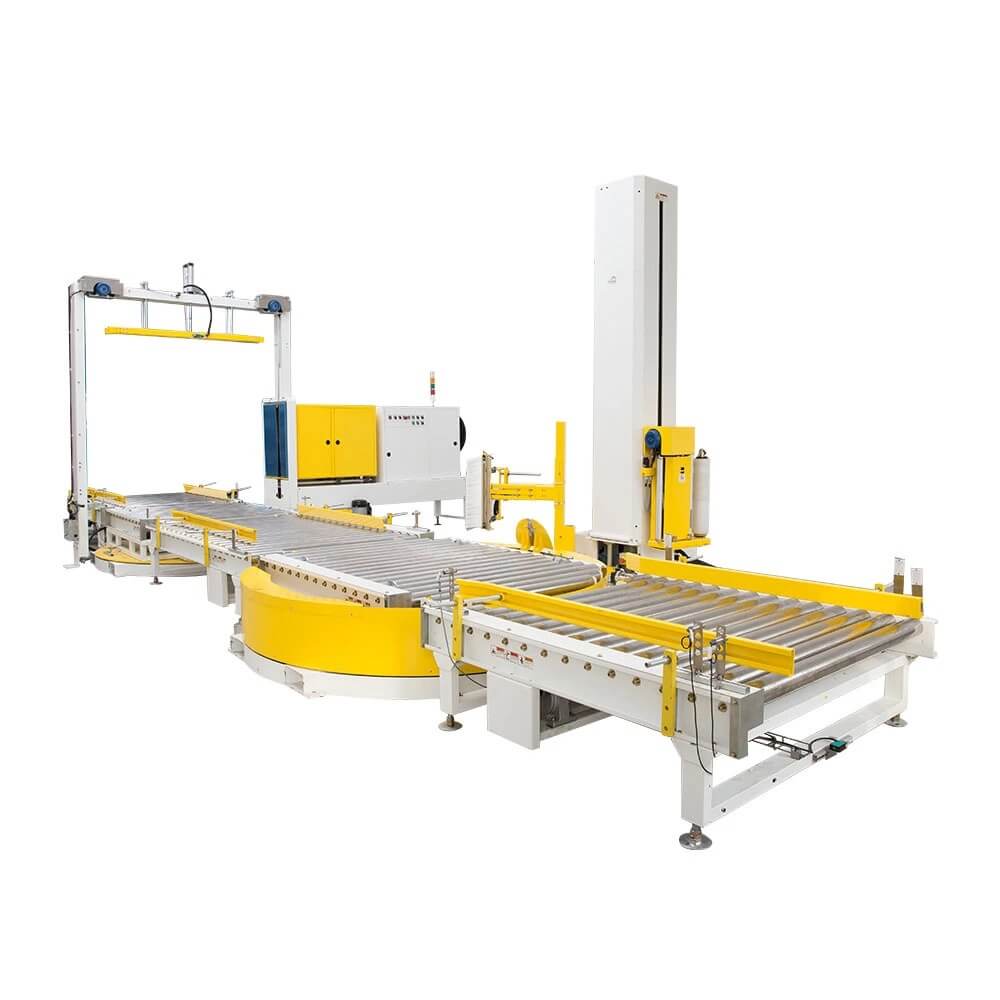 online conveyorized pallet stretch wrapper