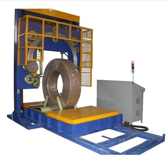 Giant steel coil wrapping machine with new design